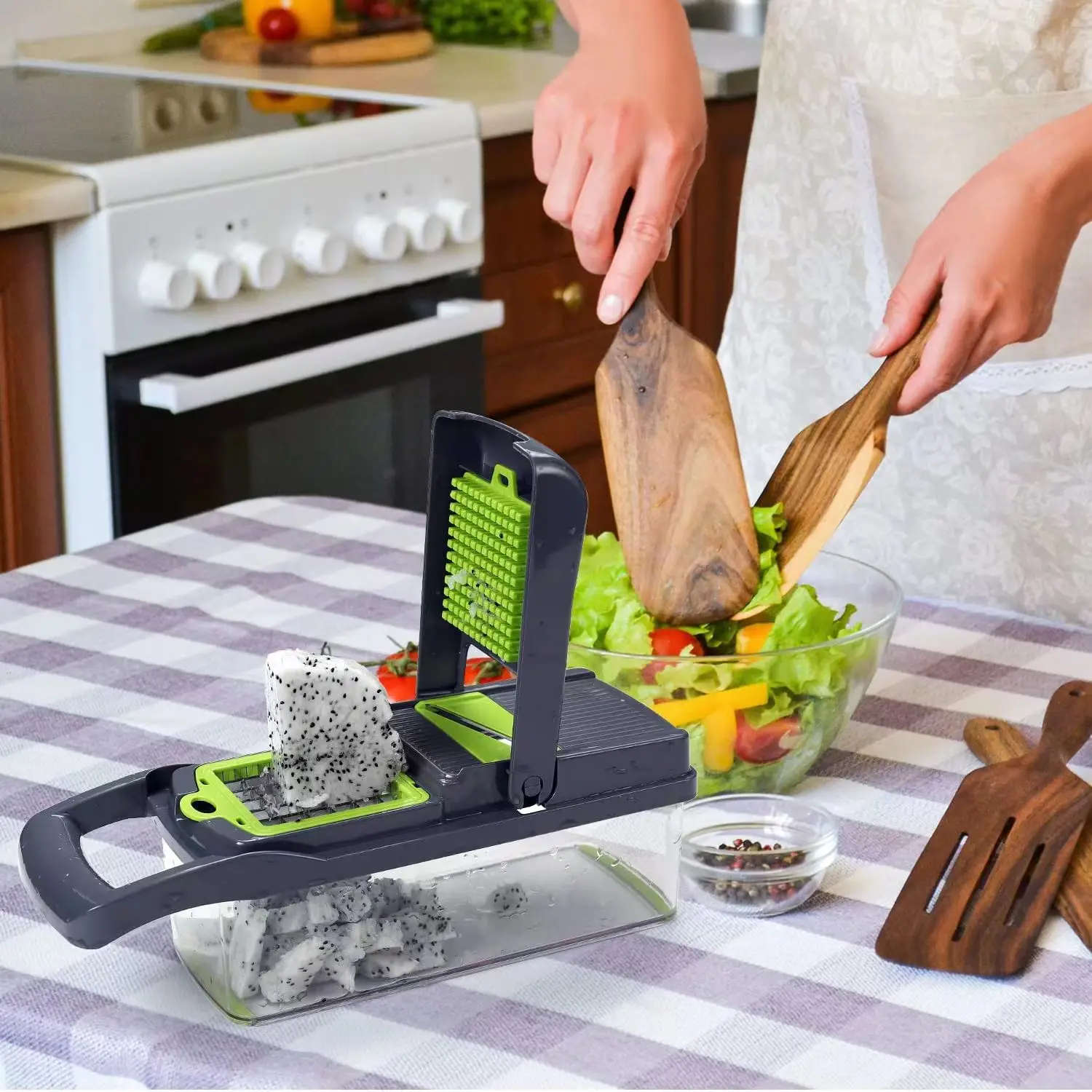 2023 Top 12 In 1 Manual Vegetable Mandoline Slicer Veggie Chopper Food Chopper Onion Cutter Vegetable Slicer