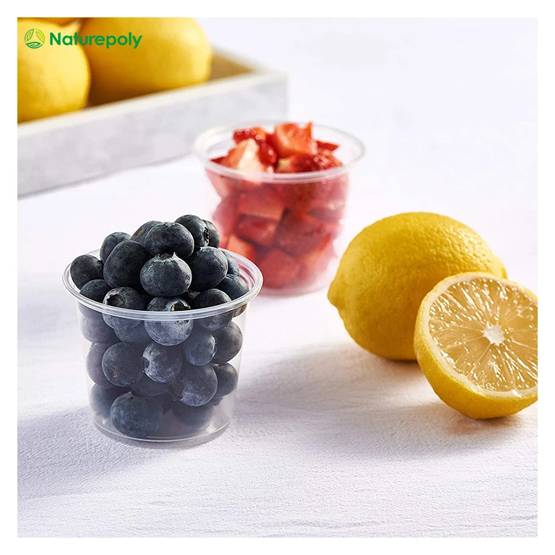 Food Safe Grade Condiment 2oz Sauce Cup fot Salad Dressing Charcuterie Sancks and Samples PLA Portion Cup with Lids