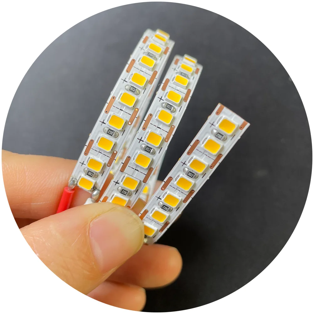 smd2835 DC24V 1cm cuttable 400leds/m double face  360 degree emitting light led strip light for silicone tube profile