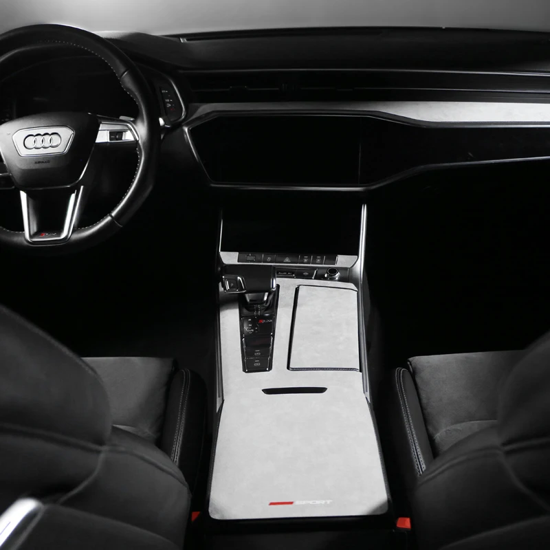 BETTERHUMZ Алькантара для Audi A6 4K C8 панель приборной панели отделочная наклейка Центральная консоль подлокотник панель Крышка интерьерные аксессуары