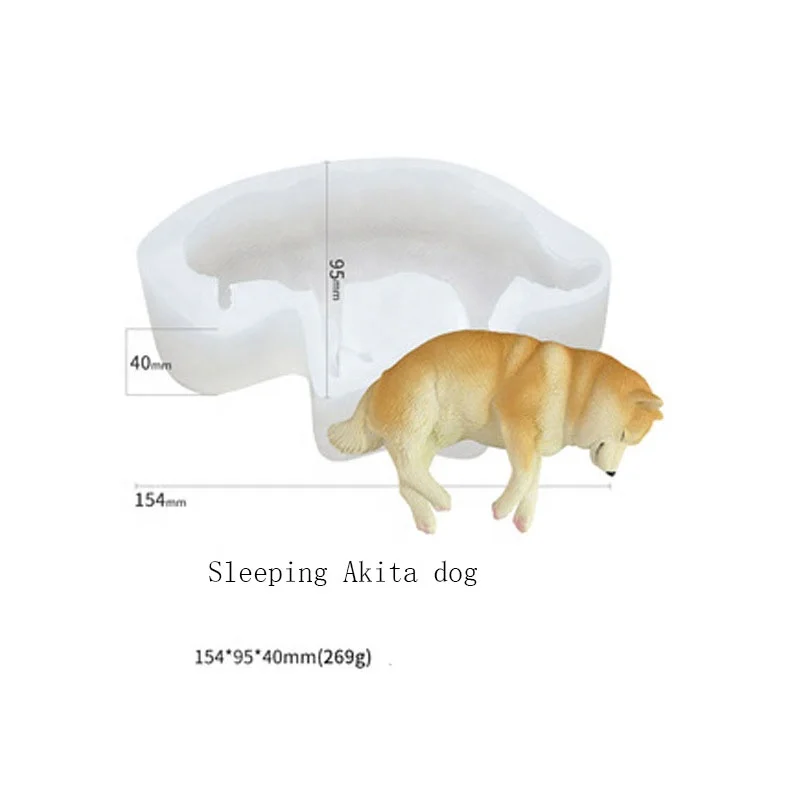 D5082 lovely animal Pudding Shar Pei Akita dog Mousse cake ice cream candy jelly Chocolates baking Resin Mold Silicone 3D Mould