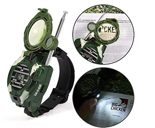 Walkie Talkies for Kids, Two-Way Long Range Watch Radio Transceiver with Flashlight for Children