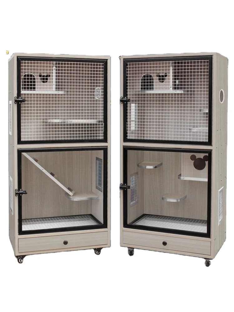 Solid wood chinchilla cabinet cage Wooden villa ice nest cage