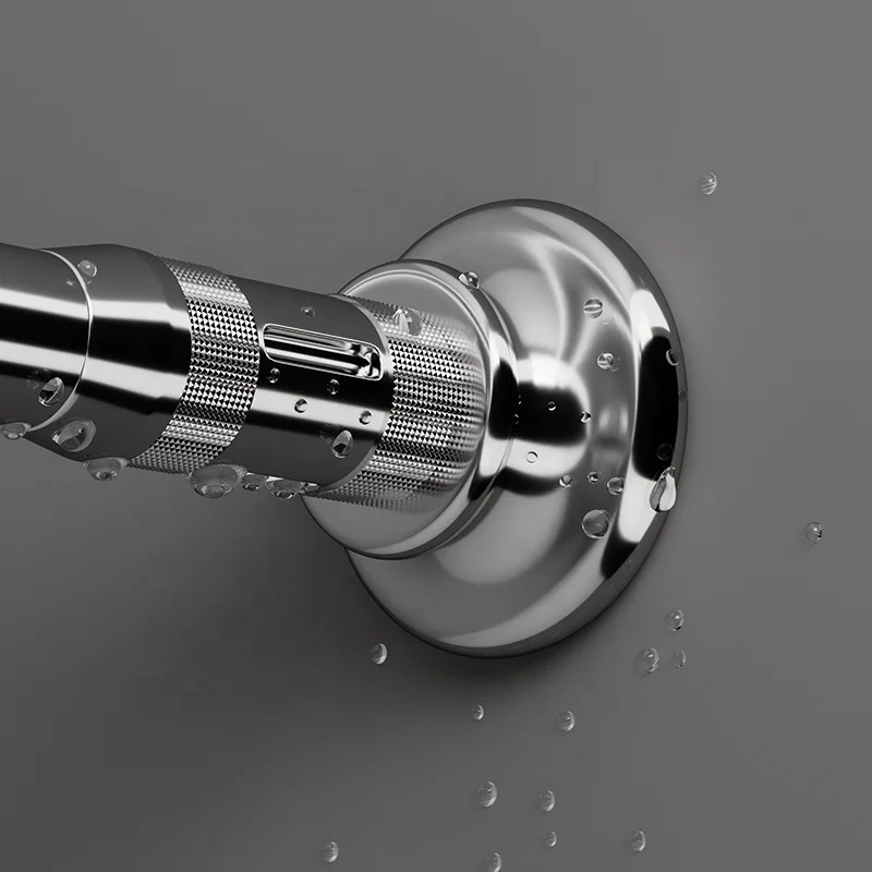 Multifunctional Non-Punch Retractable Metal Clothes Drying Rod Rust-Proof Shower Curtain Poles