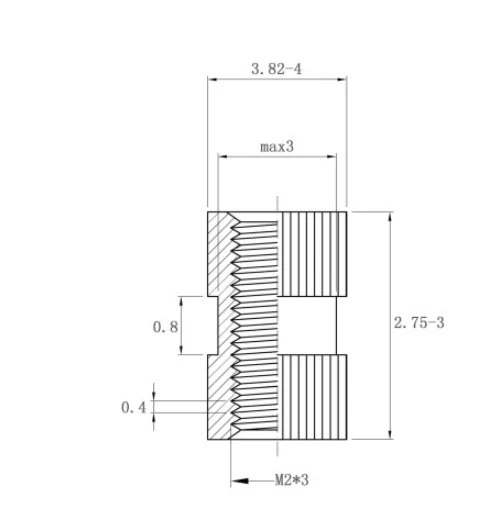Custom Straight Grain Knurled GB809 Series Female M2 M3 M4 M6Thread Insert Nut Stainless Steel Injection Insert for Plastic