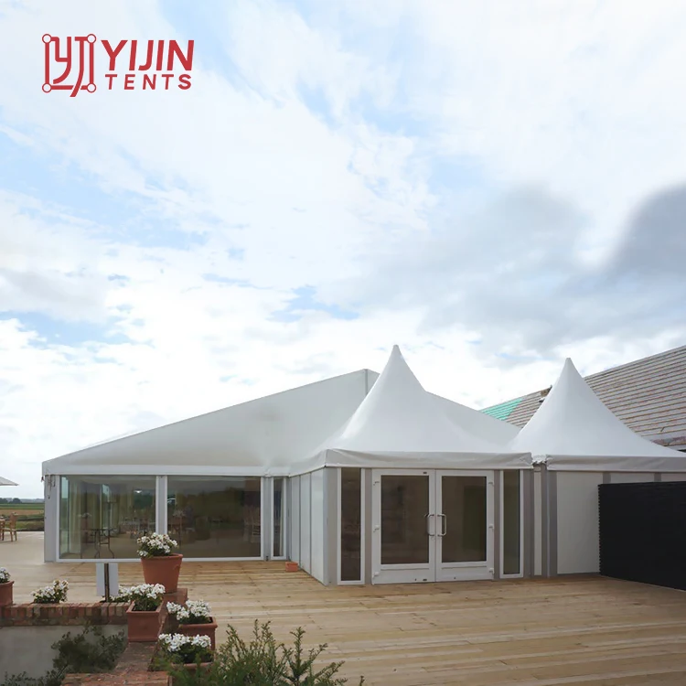 3x3 5x5 10x10 high peak white pvc fabric canopy outdoor nice pagoda tent for party 7 by 7