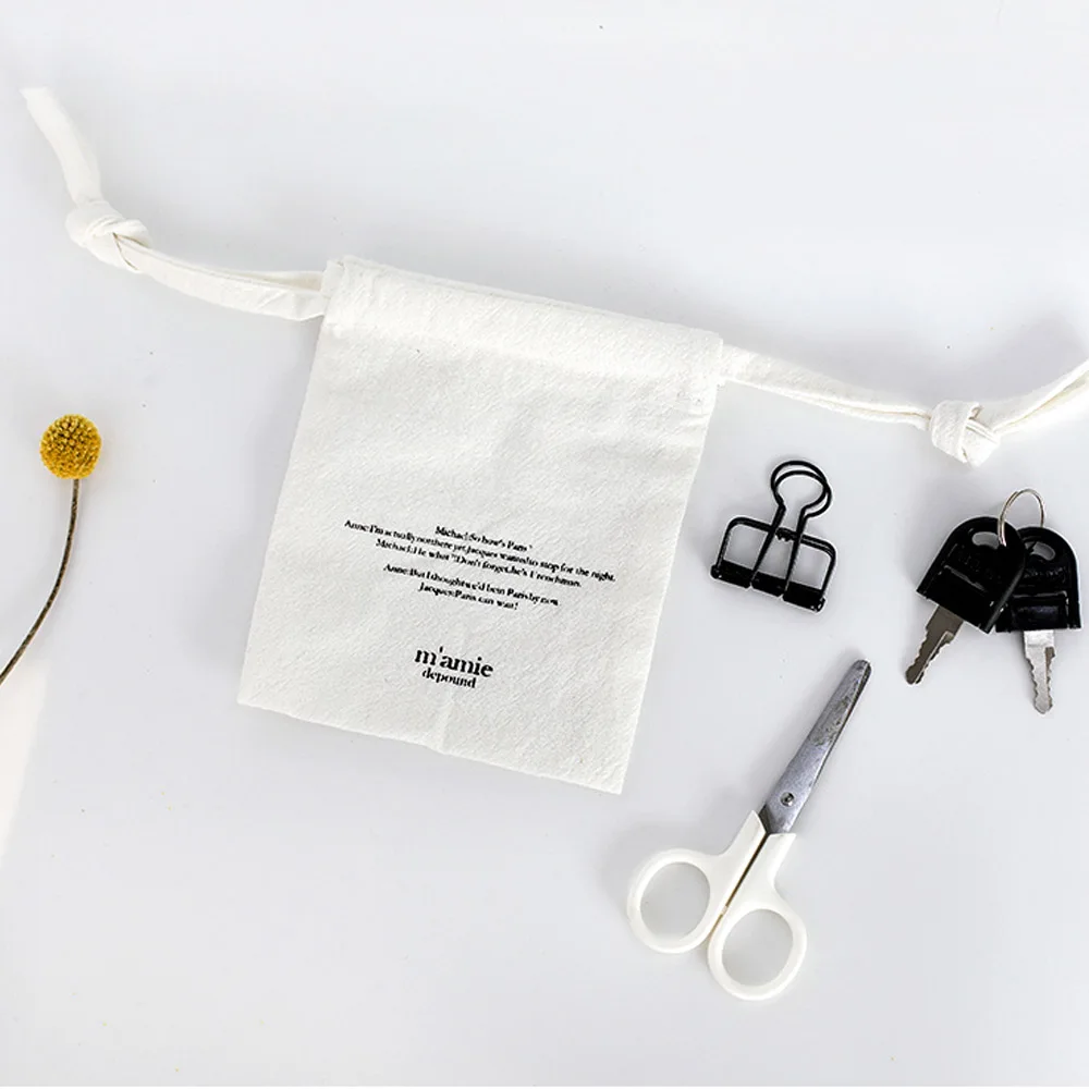 Оптовая продажа, акция, индивидуальная печать, небольшой экологически чистый белый хлопчатобумажный мешок на шнурке для обуви, мешок для пыли