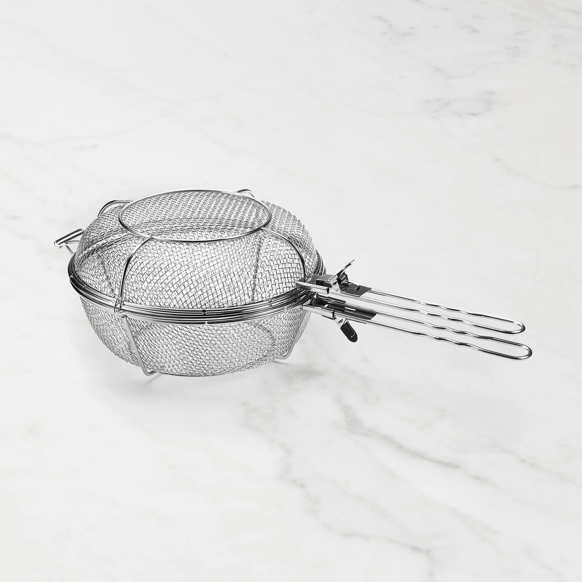 stainless steel griddle bbq pan round grill basket barbecue grilling topper