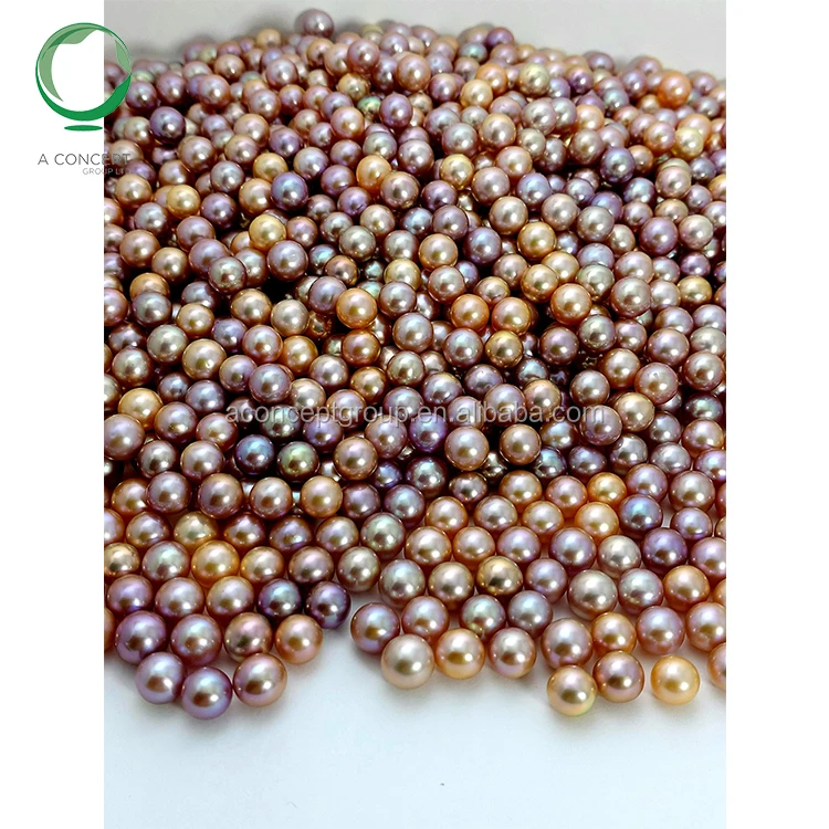 7-7.5MM Natural Necleus Near Round Loose Fresh Water Pearl, pearl necleus