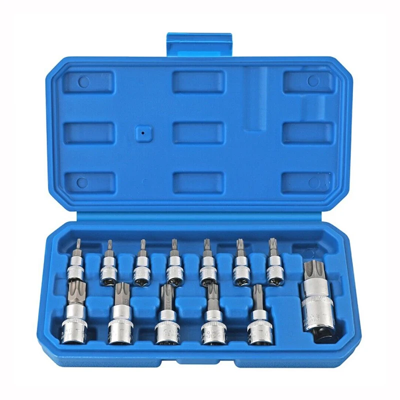Оптовая продажа Набор розеток Torx 13 шт. T8-T70 1/4 3/8 1/2 инструмент для ремонта отверток