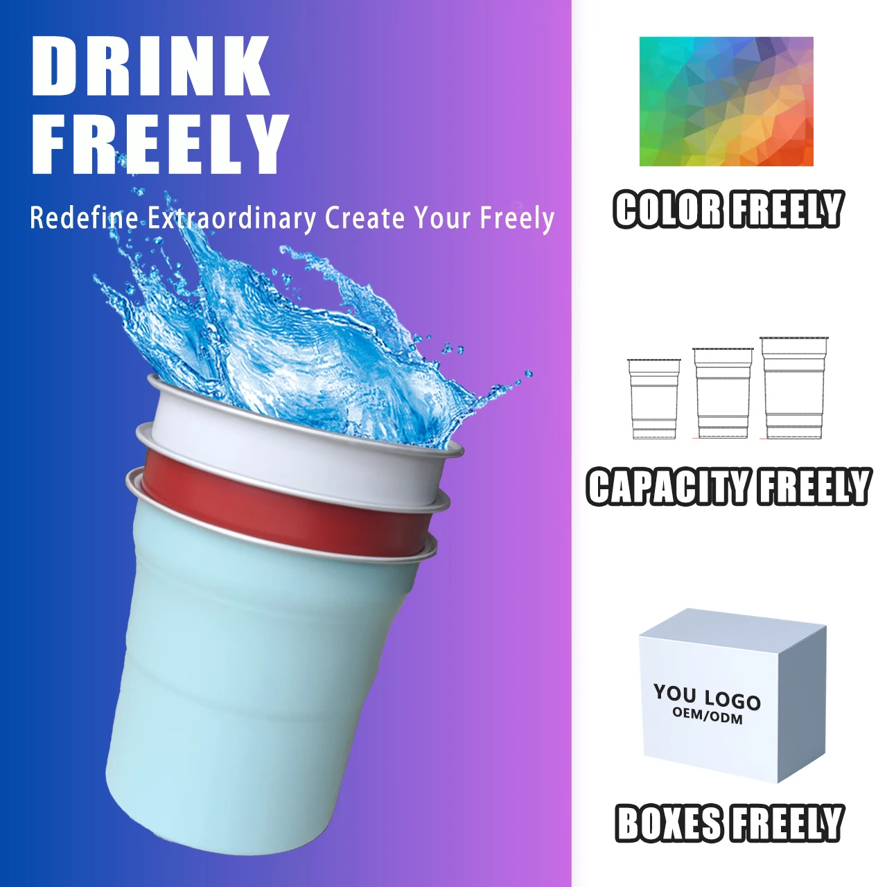 Wholesale Customized Logo  Disposable Aluminum Cups 9 oz 16 oz 20oz 32oz Reusable Aluminum Beer Cup Color Changing Aluminum cup