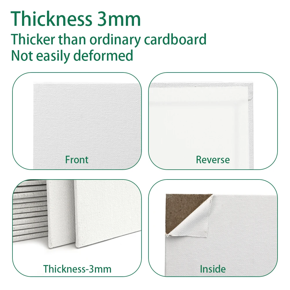 OEM Blank Canvas For Drawing On Cardboard MDF 3mm Canvas Panels 8x10' Board 20pk For Painting