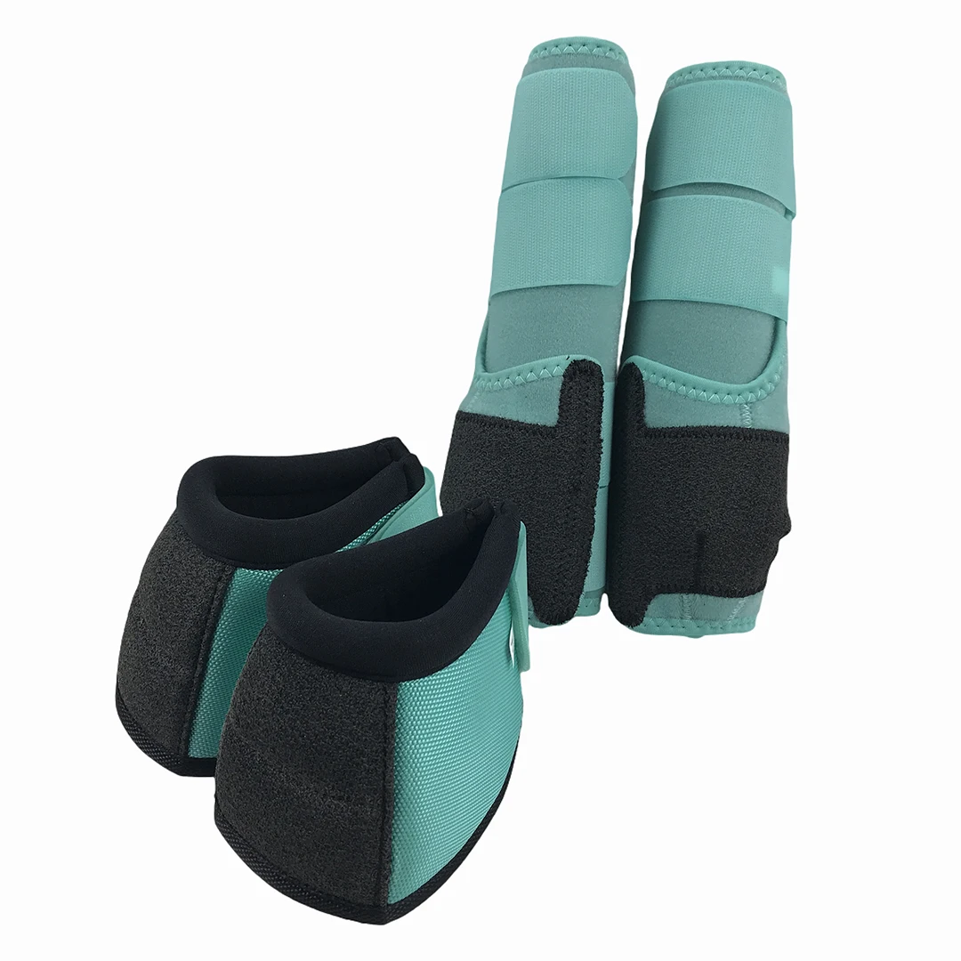 UOO Customized Professional Factory Hind Horse Sport Boots Horse Bell Boots Set for Rear with Abrasion Resistant Cloth Reinforce