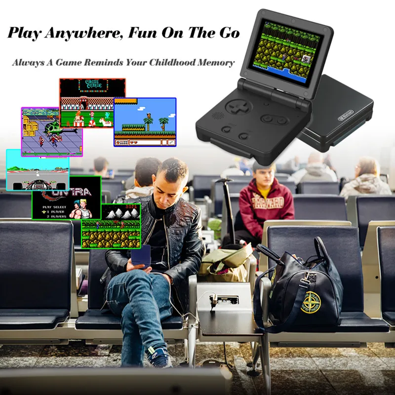 New folding handheld game console old-fashioned arcade 500 retro mini arcade flip handheld game console