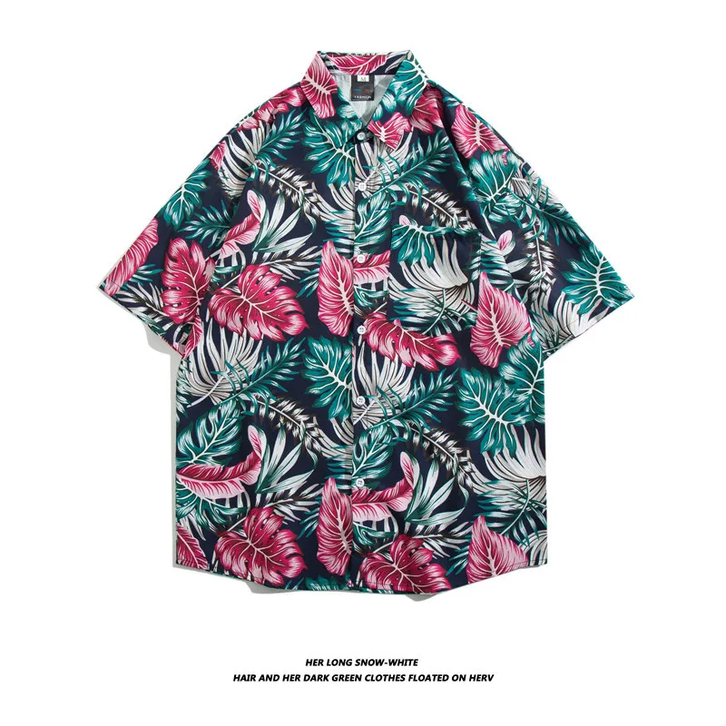 2024 Wholesale Summer Short sleeved of multiple styles of beautiful Hawaiian short sleeved vintage flower shirts for men