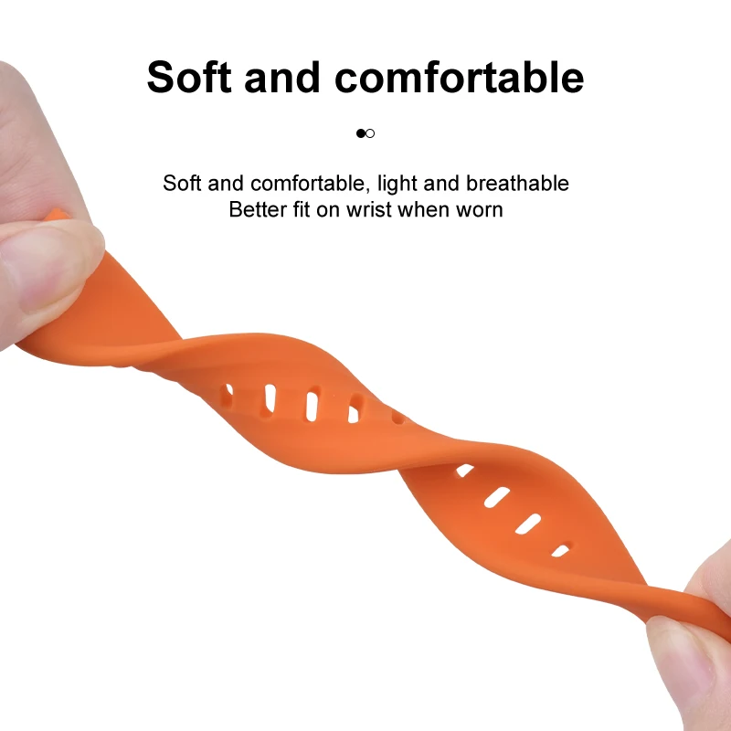 Fashion 2024 In Stock 18/20/22mm Water Sweat Resistant Silicone Band Soft Comfortable Wristwatch Band