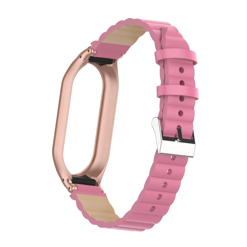 ODM HOLDMI 80112 series miband 8 strap united one piece bamboo grain (one bead) leather strap watch band for xiaomi band 8