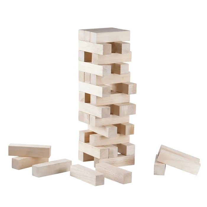 Customized 54PCS Giant Outdoor Tumbling Tower Game Set Customized Wooden Blocks Stacking Yard Game for Kids Adults