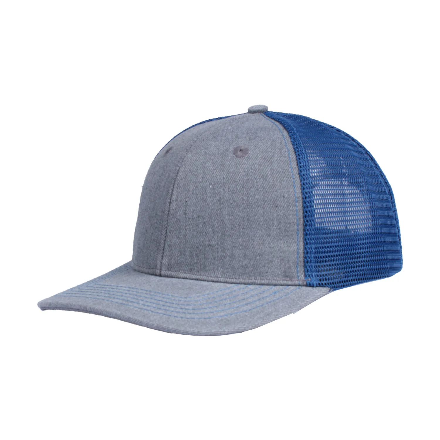 Hot Sale Breathable Mesh Sports Caps Flex Fit  Back Blue Custom 6 Panel Blank Plain Trucker Hats
