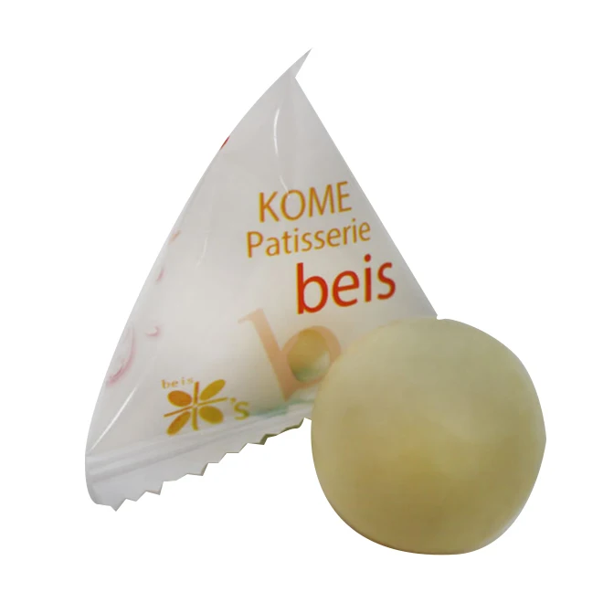 Japanese colorful Orange White Green Brown Pink mini chocolate candy balls sweets wafer in individual wrapping bag