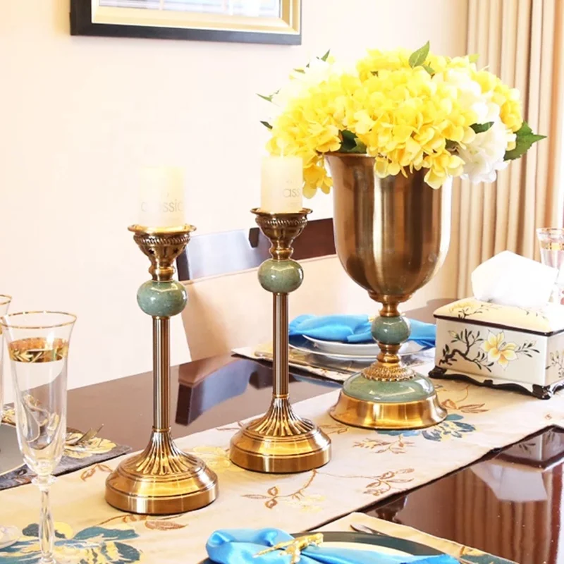 Antique Style Table Centerpiece Candle Holder Candelabra Tall Metal Candlestick