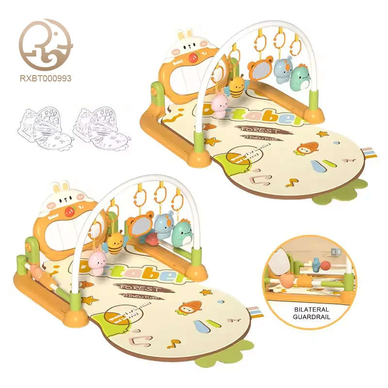 Factory Supply Infant Multi-Functional Soft Activity Play Mat Funny Indoor Fitness & Sleeping Game with Musical Pedal Fiddle Toy