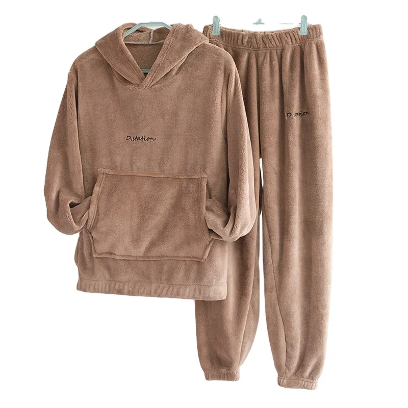  Coral Fleece Pajamas Fairy Thickening Warm Long-sleeved Casual Wear Hot Style