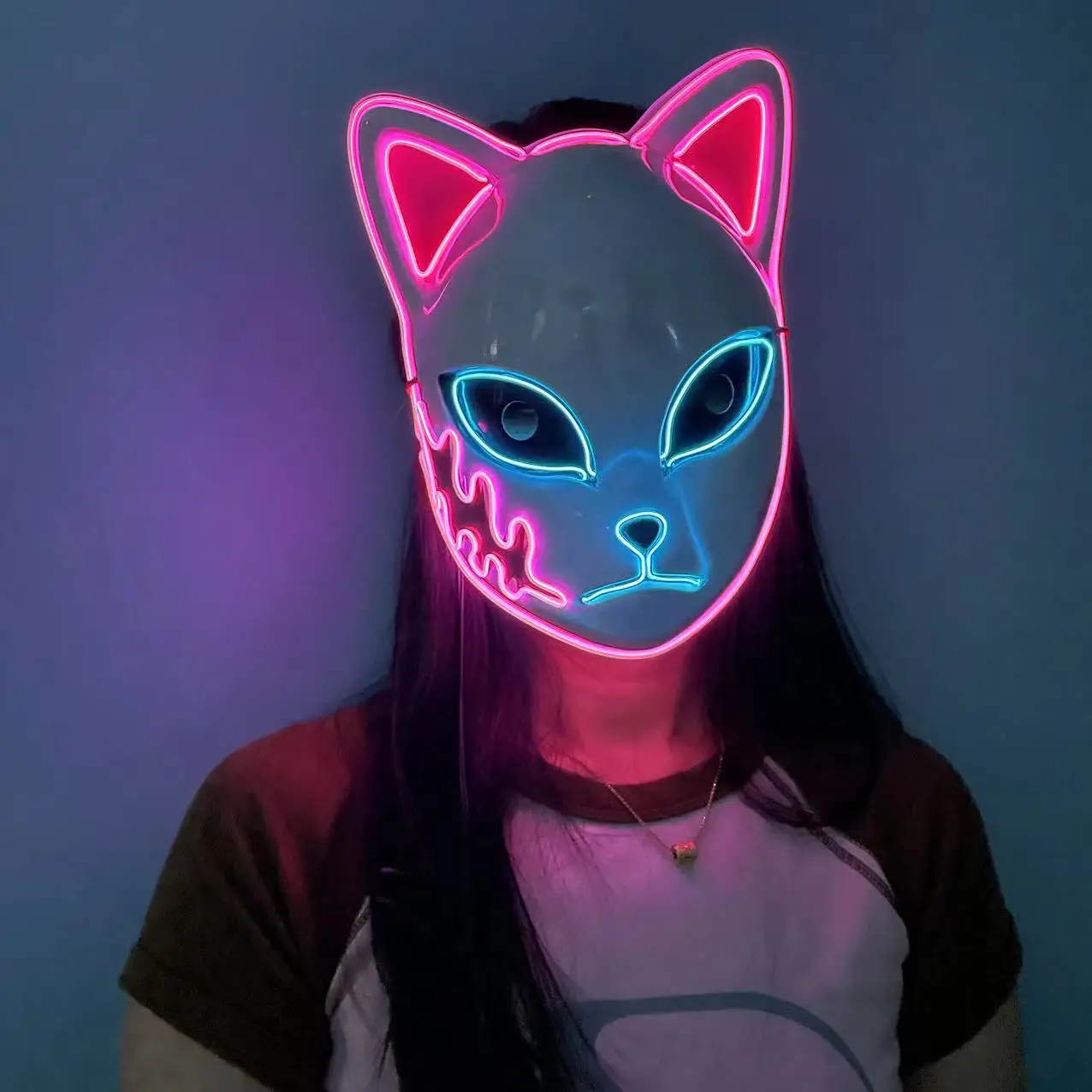 2023 Hot Sale Halloween Light Up Party Masks Great Festival Cosplay Halloween Decoration Light up v Led Party Mask