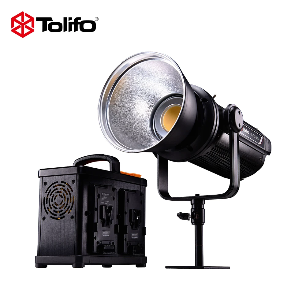 Tolifo SK-D5000SL High Power 512DMX 500W Daylight V Mount Battery LED COB Studio Photography Lighting Continous Video Light