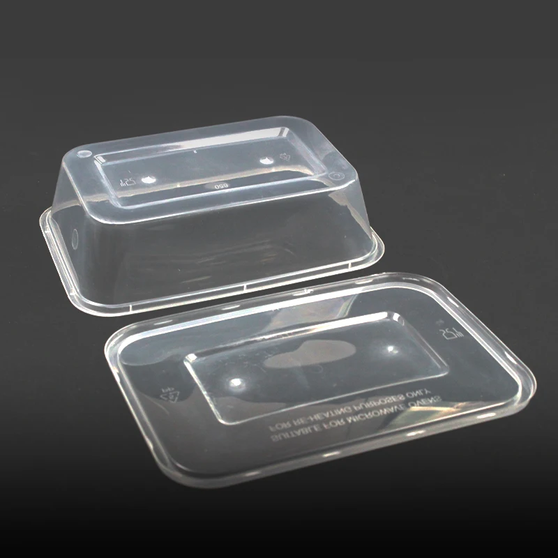 Microwavable Disposable Plastic Container Rectangular Take Out Food Container Packing Use PP Camping Plastic Dishes Plastic Bowl