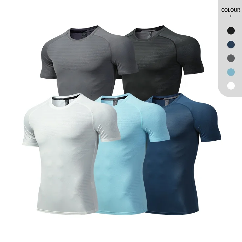 Own Brand Customized Logo Tshirt Fpr Mens Summer Sportswear Moisture Breathable Mesh Tee