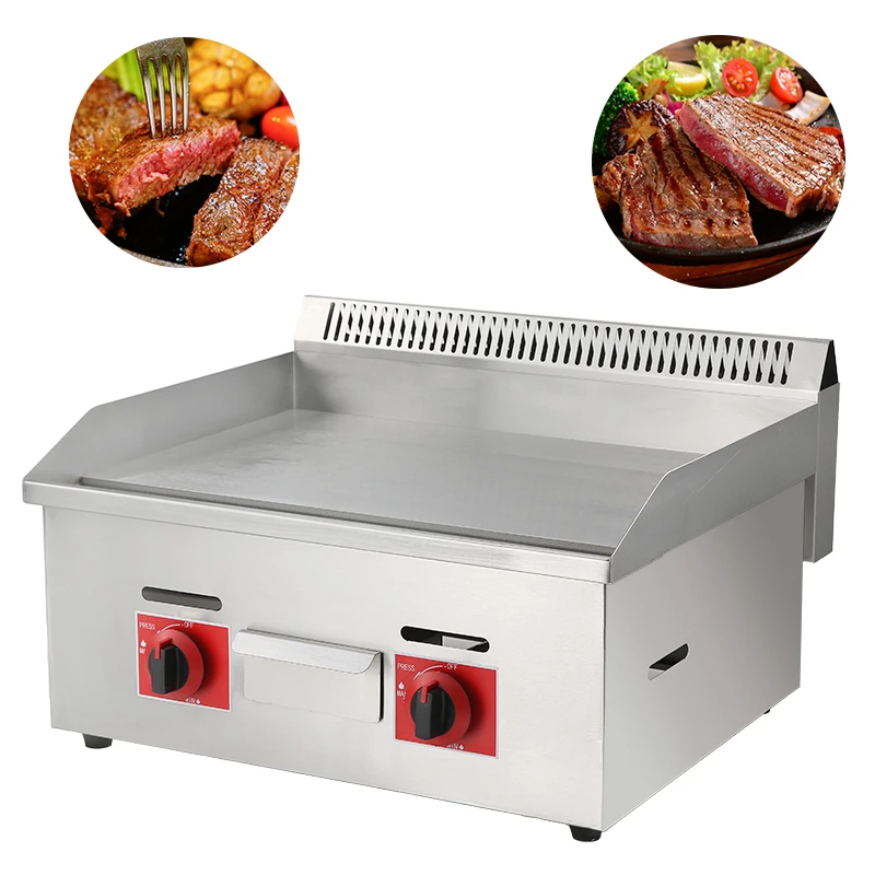 Commercial Kitchen Equipment Gas Griddle Industrial LPG Gas Flat Plate Griddle Grill Steak Pasta Griddle Machine Wholesale