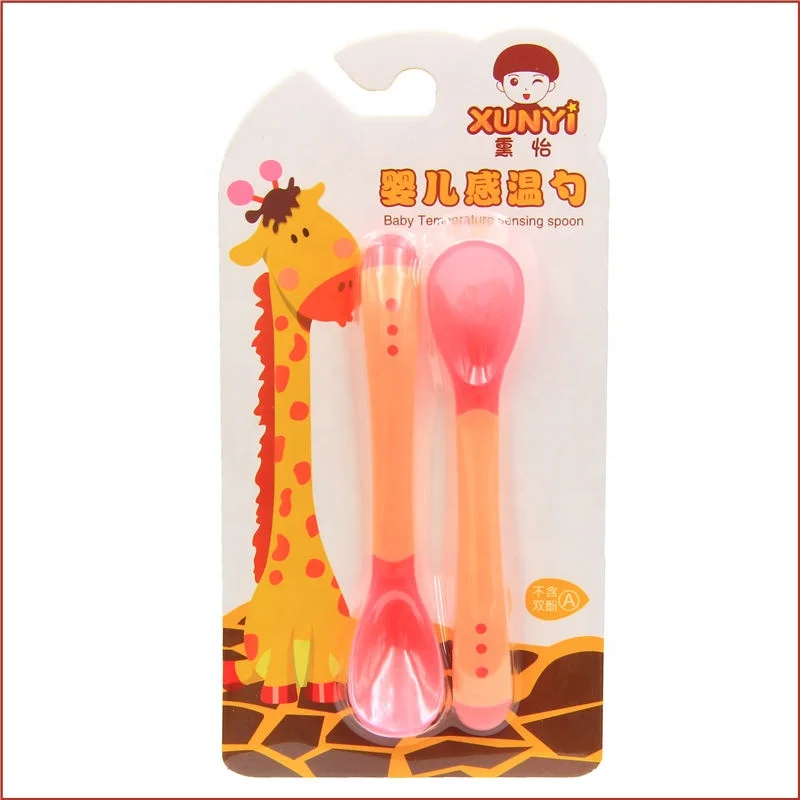 High Quality Temperature Color Changing Silicone Baby Spoons, Silicone Rubber Spoon