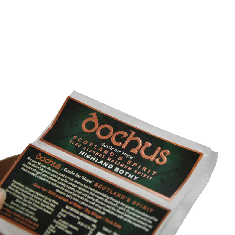 Customized Vinyl Sticker Coated Paper Gold Foil Packaging Labels For Wine Drinking Glasses Bottle