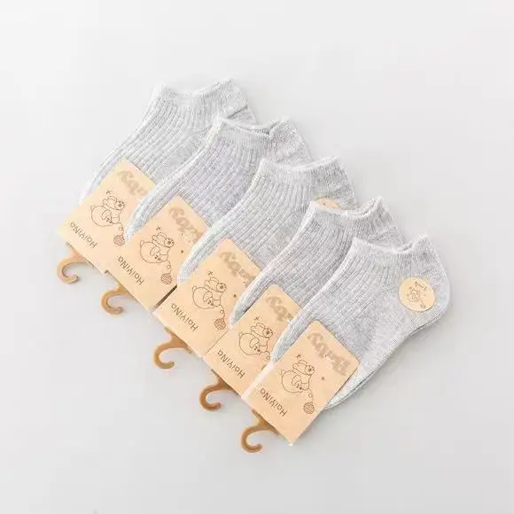 Low MOQ fashion thick plain cotton socks unisex uniform children kids white socks for school
