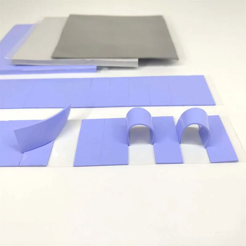 Die Cut Thermal Insulation Silicone Pad 0.75mm Silicone Heatsink Blue Battery Thermal Electronic Cooling Adhesive Pad Sheet  Gpu