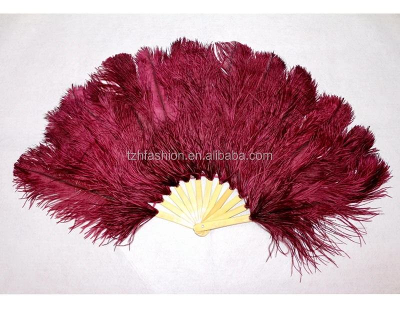 Высокое качество большая рука нарядное сцены из страусиных перьев вентилятор Свадебные перо вентилятора