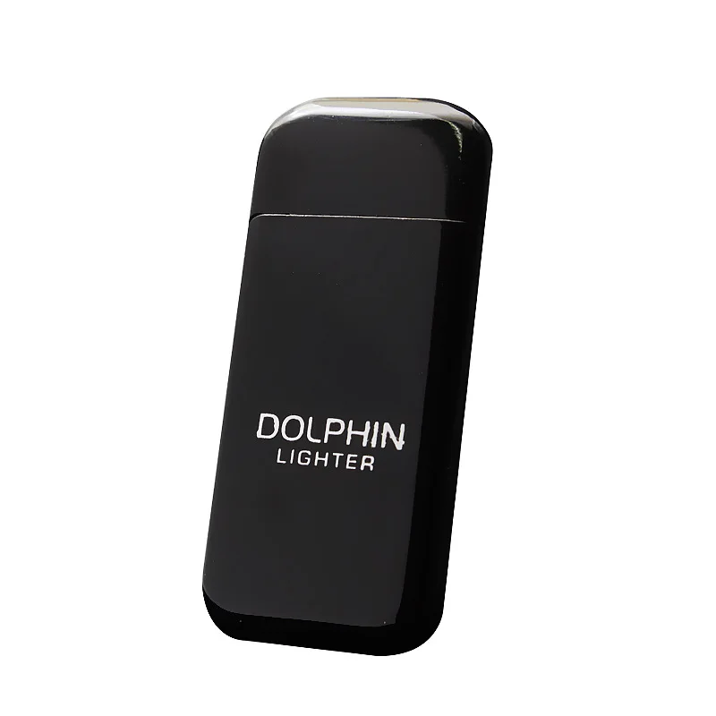 Square shape metal lighter red flame inflatable lighter laser custom LOGO fancy pocket cigarette lighter