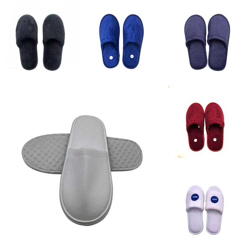 High Quality Luxury Star Coral Fleece Anti Slip EVA Sole Indoor Bathroom Slippers for Hotel Spa