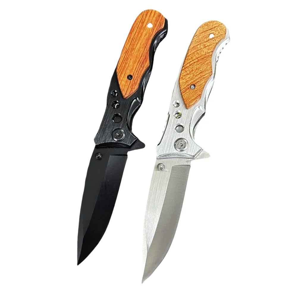 Customization Pattern Blade Olive Wood Handle Camping Survival Tactical Outdoor Pocket Folding Hunting Knives Set