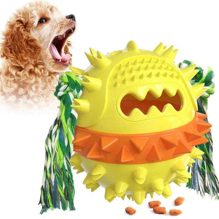 
Dog Molar Anti-bite Snacks Teeth Cleaning Toy Soft Bouncing Ball Multifunctional Toy Ball 