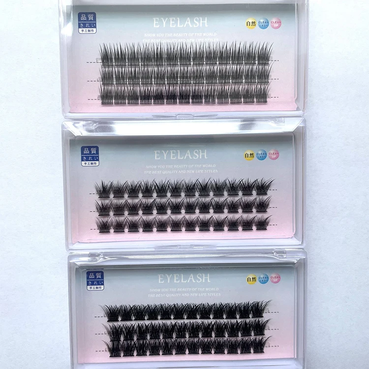 Individual Eyelash Clusters Private Label Faux Mink Eyelash Ribbon premade volume Lash Set Eyelash Extension Cluster