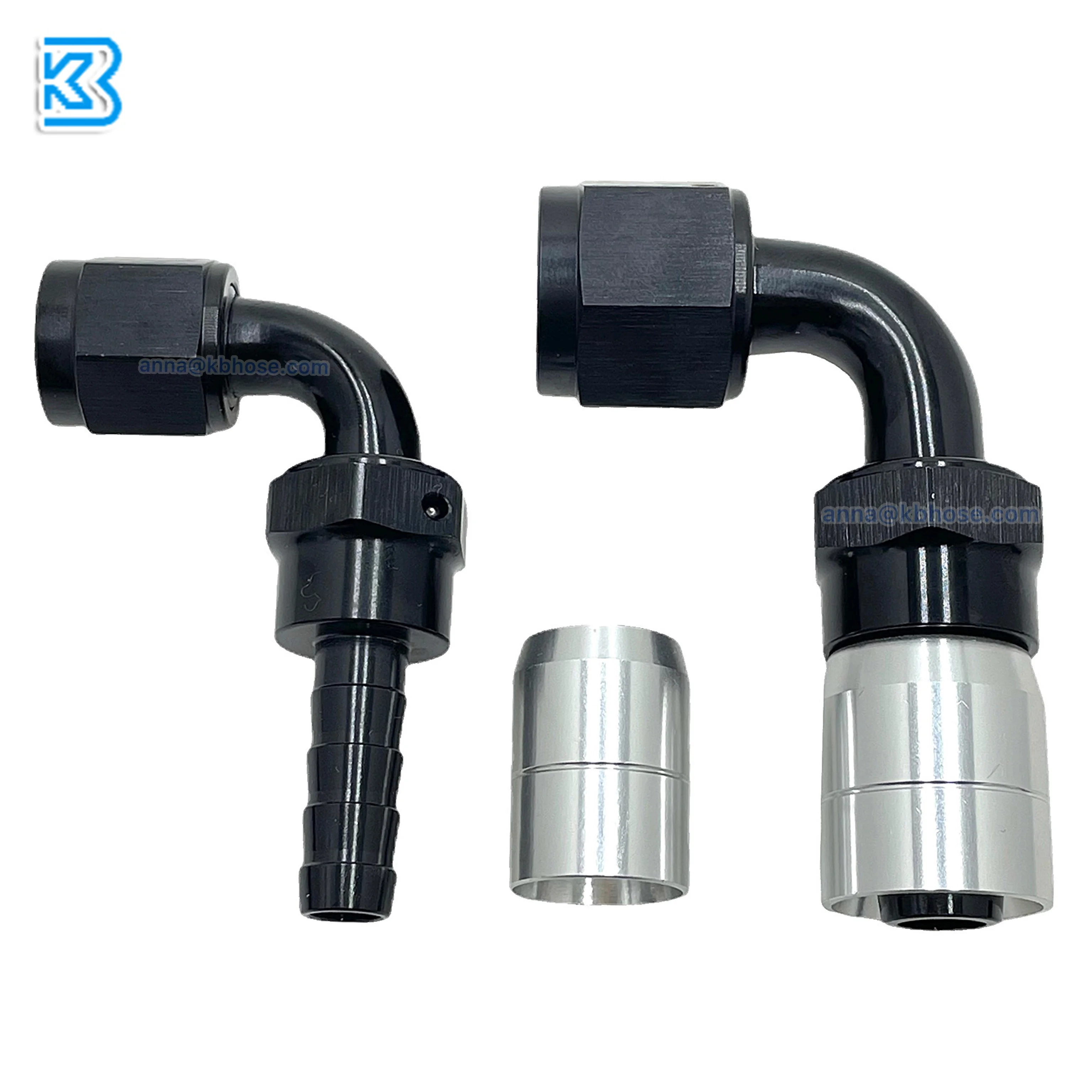 Crimp Press On Swivel An6 An8 An10 An12 AN16 Straight 45deg 90deg Hose Ends An Fitting