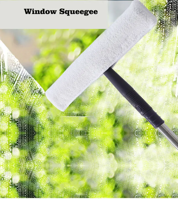 High quality water shower squeegee window glass cleaning wiper home floor cleaning squeeze broom brush With Telescopic Handle