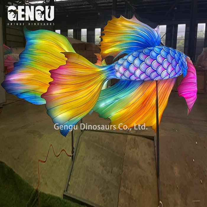 High Quality Handmade Lifelike Fish Latern Outdoor Animal Lantern For Festival