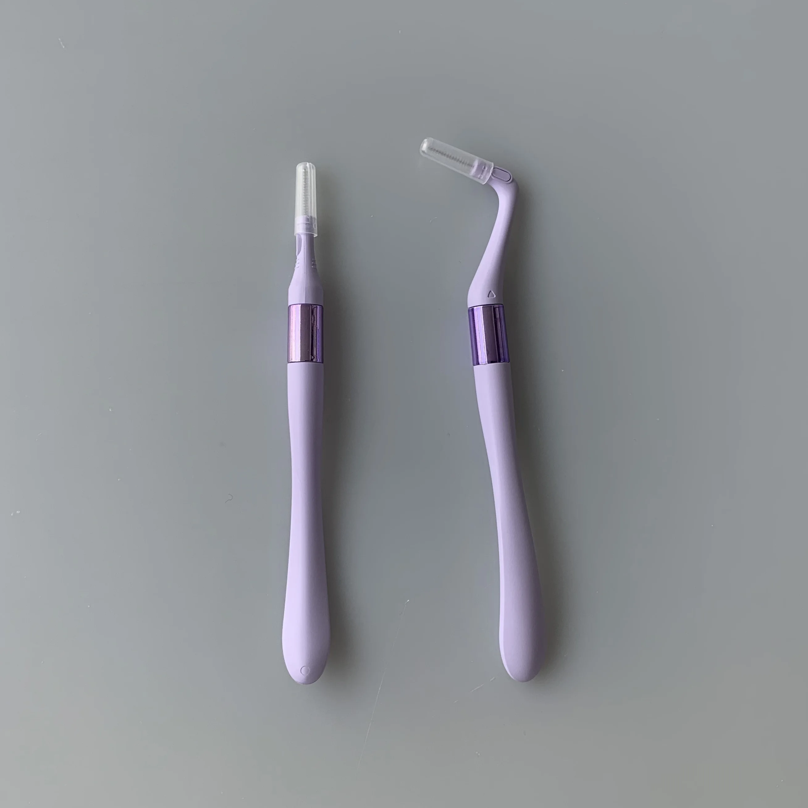 2024 new  purple and white  2 in 1 I/L shape interdental brushes with portable PP box with 16 pcs refill heads