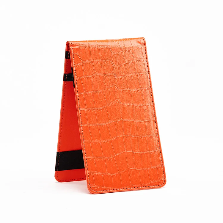 Premium Golf Scorecard Holder PU Leather Yardage Book Cover Golf Scorecard Book, Crocodile Grain Golf Accessories