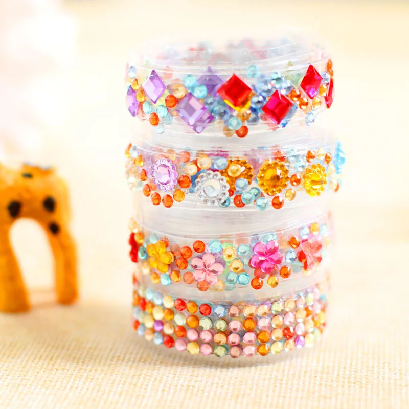Rhinestone trim sticker Hot fix rhinestone tape chain DIY wedding dress belt tape ribbon Resin Diamond Tape