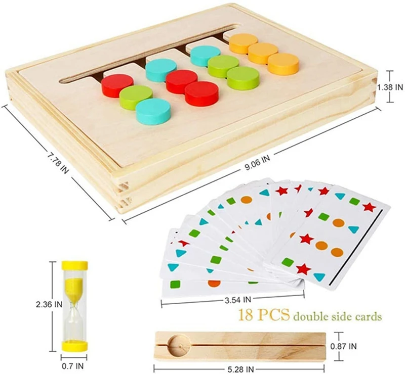 Montessori Learning Toys Color Shape Matching Game Wooden Aids Logical Thinking Training Educational Toys for Children