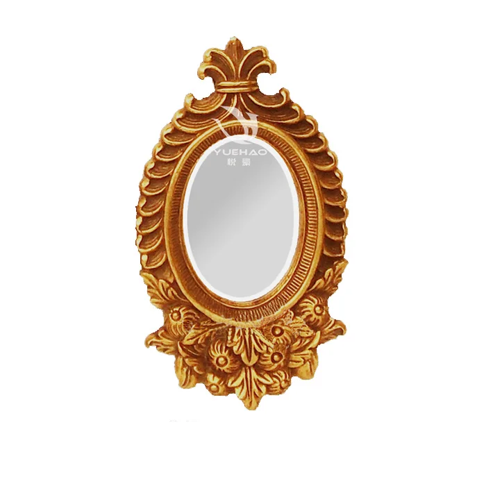 Vintage Photo Mirror Frame Resin Picture Frame with Baroque Style Retro Gold Carve Patterns Home Decor Wholesale Framed Mirror